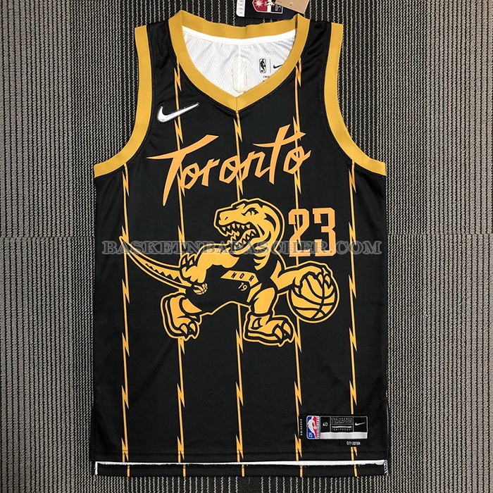 Maillot Tornto Raptors Fred Vanvleet NO 23 Ville 2021-22 Noir